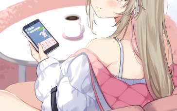 Pink Eyes, Anime Girls, Portrait Display, Phone Wallpaper