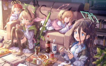 Anime, Anime Girls, Blue Archive, Food Wallpaper