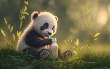 Baby Animals, Panda, Sitting, Animals Wallpaper