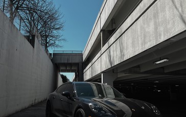 Porsche Panamera, Black, Portrait Display, Black Cars, Car Wallpaper