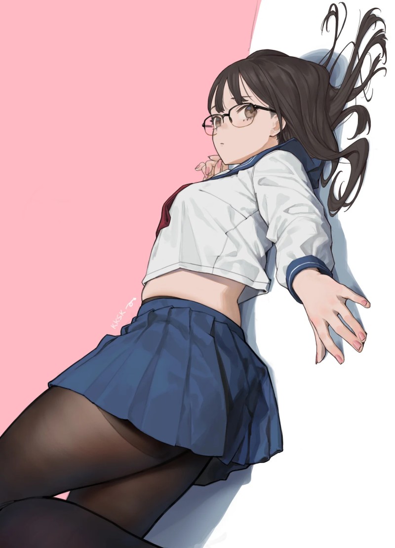 Anime Girls, Pantyhose, Uniform, Skirt Wallpaper