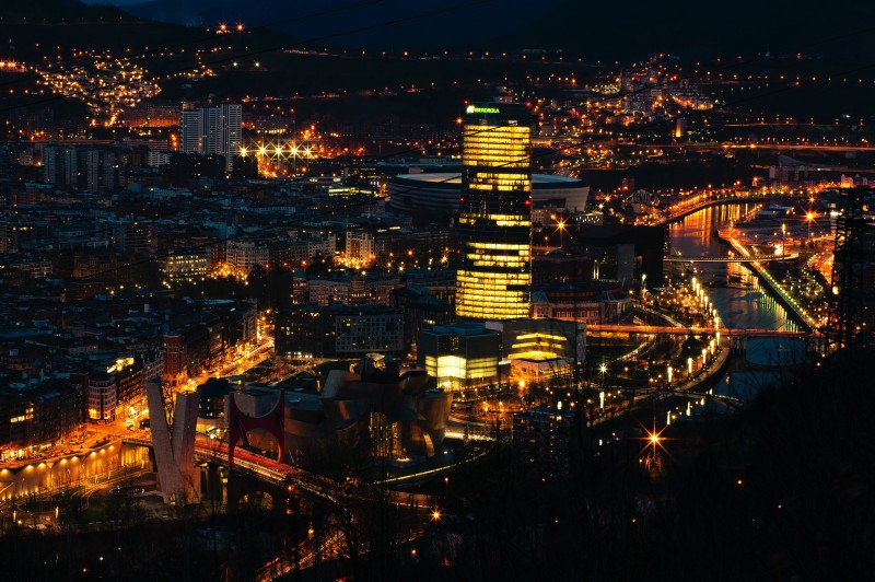 Night, Lights, Spain, Basque Country Wallpaper