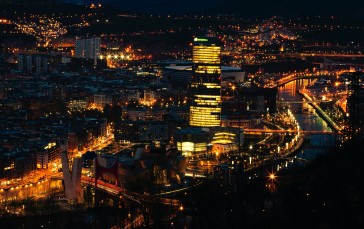 Night, Lights, Spain, Basque Country Wallpaper