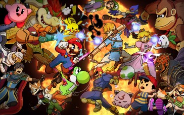 Super Smash Bros. Ultimate, Mario Bros., Pikachu, Video Game Characters Wallpaper