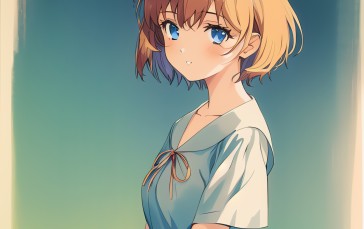 Novel Ai, Anime Girls, AI Art, Blue Eyes Wallpaper