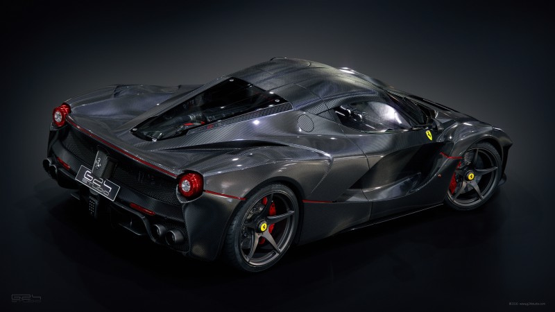 Car, Ferrari LaFerrari, Carbon Fiber , Rear View, Simple Background, Minimalism Wallpaper