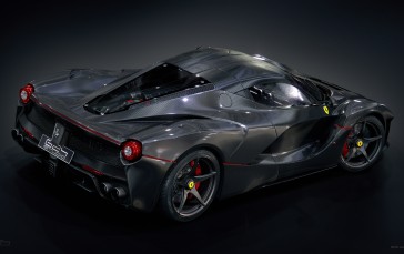Car, Ferrari LaFerrari, Carbon Fiber , Rear View, Simple Background, Minimalism Wallpaper