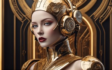 AI Art, Women, CGI, Cyborg, Cybernetics Wallpaper