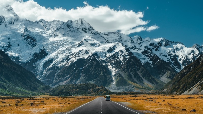 Mountains, Landscape, Snowy Mountain, Road Wallpaper