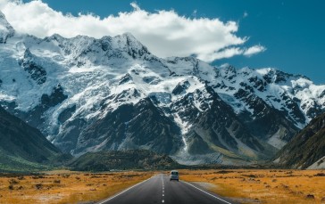 Mountains, Landscape, Snowy Mountain, Road Wallpaper