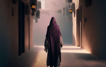 AI Art, Women, Morocco, Alleyway Wallpaper
