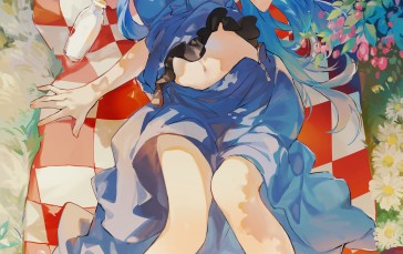 Genshin Impact, Artwork, Ganyu (Genshin Impact), Anime, Anime Girls, Blue Hair Wallpaper