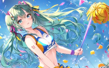 Hatsune Miku, Hatsune Miku Append, Anime Girls, Vocaloid, Confetti Wallpaper
