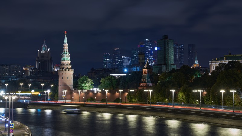 Moscow, Night, Building, Kremlin Wallpaper