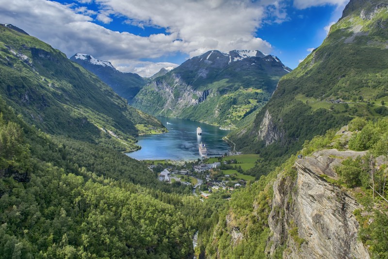 Fjord, Norway, Nature, Landscape, Mountains, Trees Wallpaper