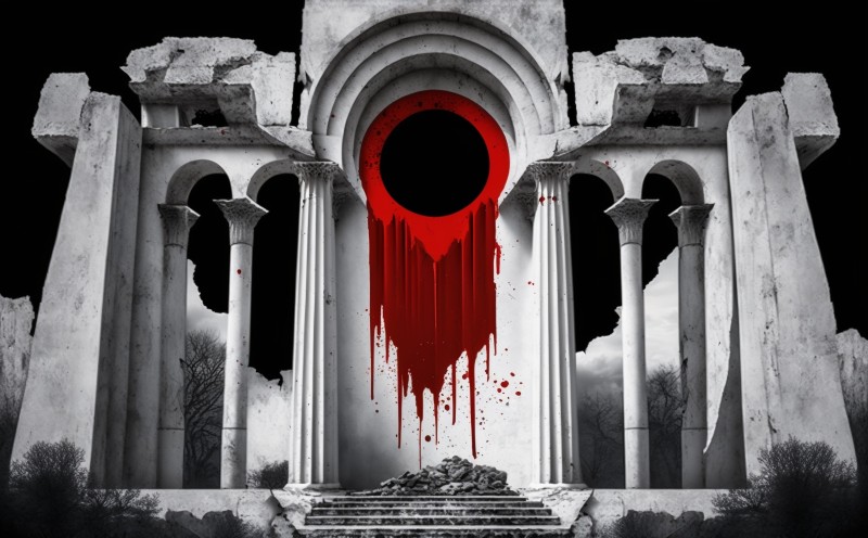 Cathedral, AI Art, Blood Wallpaper