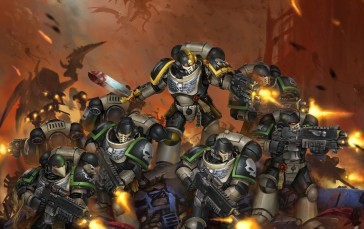Warhammer 40,000, Science Fiction, High Tech, Space Marines, Power Armor Wallpaper