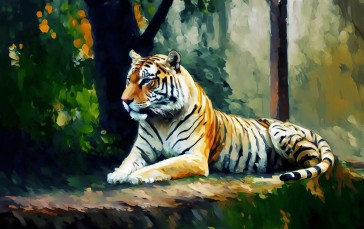 AI Art, Tiger, Painting, Animals Wallpaper