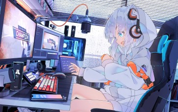 Headsets, Playing, PC Gaming, Computer Wallpaper