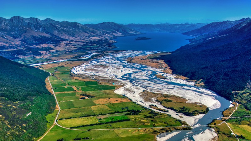 Photography, Trey Ratcliff, Landscape, New Zealand, Aerial View, Field Wallpaper