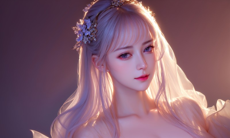 AI Art, Women, Asian, Looking at Viewer, Simple Background Wallpaper