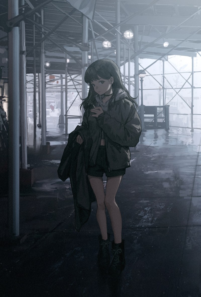 Anime, Anime Girls, Coats, Cigarettes Wallpaper