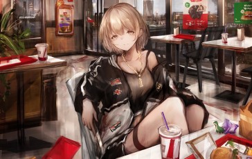 Anime, Anime Girls, Food, Fast Food Wallpaper