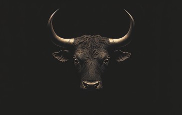 Bull, Animals, AI Art, Minimalism Wallpaper