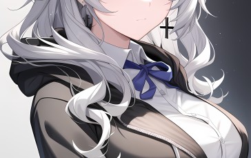 Anime, Anime Girls, AI Art, Silver Hair Wallpaper