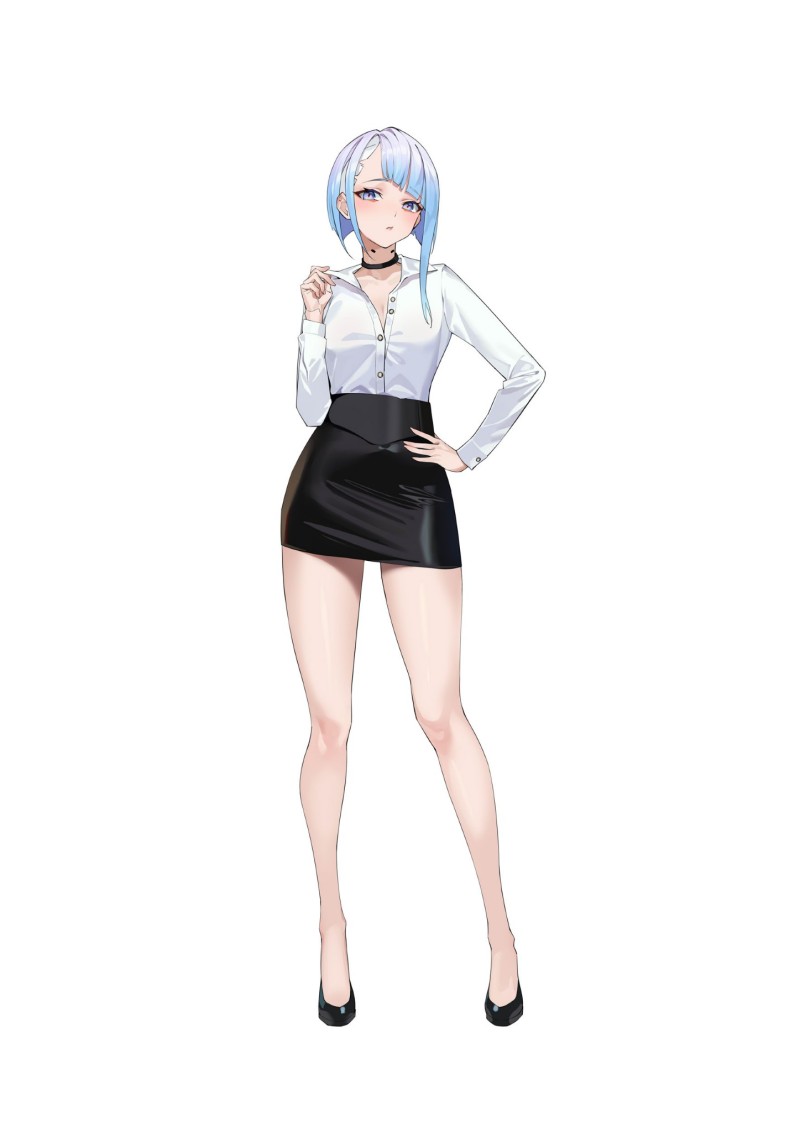 Lucyna Kushinada (Cyberpunk: Edgerunners), Miniskirt, Anime Girls, Blue Hair Wallpaper