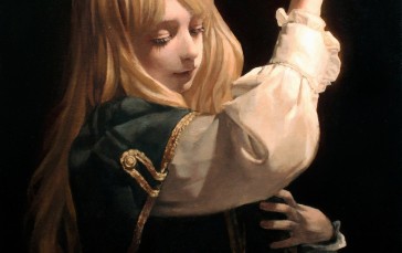 Pony(artist), Fantasy Girl, Oil Painting, Blonde, Closed Eyes Wallpaper