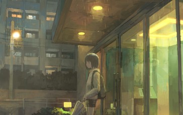 Anime, Anime Girls, Rain, Umbrella Wallpaper
