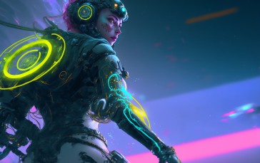 AI Art, Science Fiction, Tron, Cyberpunk Wallpaper