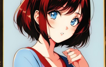 Novel Ai, Anime Girls, AI Art, Simple Background Wallpaper