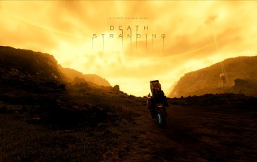 Death Stranding, Yellow Background, Motorcycle, Norman Reedus, Video Game Art, Video Games Wallpaper