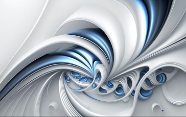 AI Art, Swirls, White, Blue Wallpaper