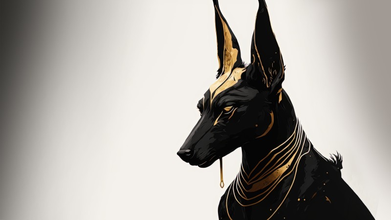 AI Art, Digital Art, Anubis, Simple Background, Animals Wallpaper