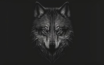 AI Art, Digital Art, Simple Background, Wolf Wallpaper
