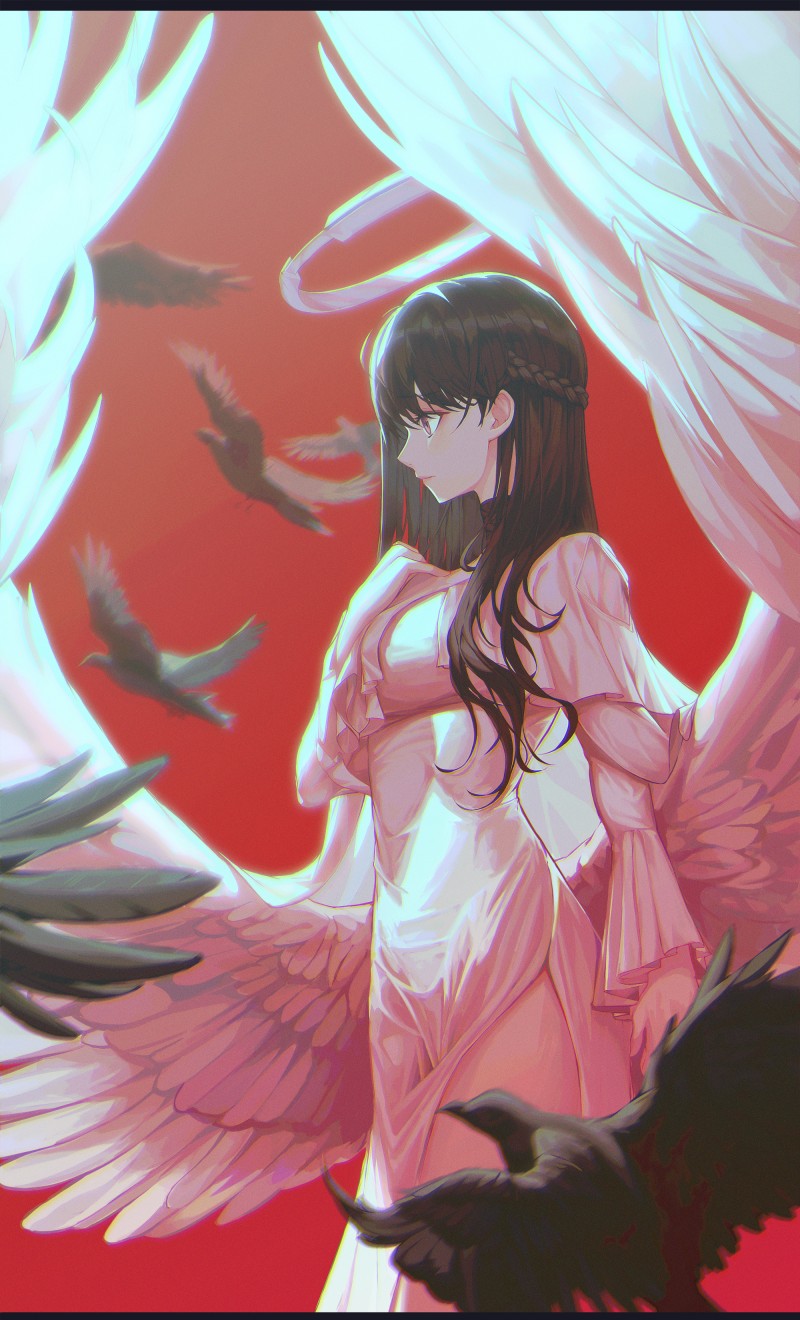 Xeonomi, 2D, Anime Girls, Angel Wings Wallpaper