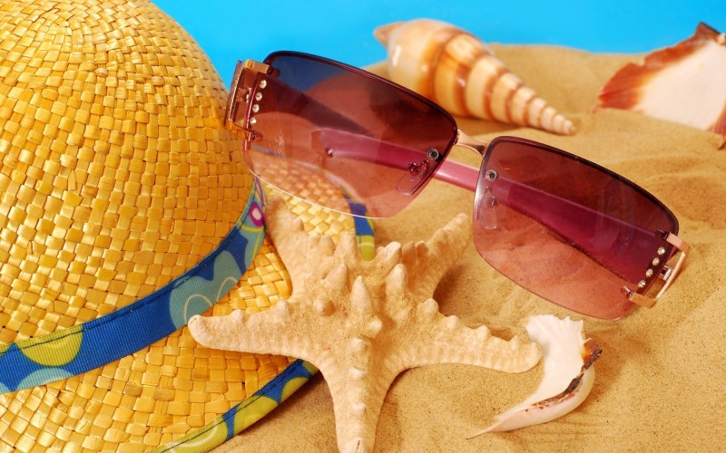 Summer, Sunglasses, Hat, Starfish Wallpaper