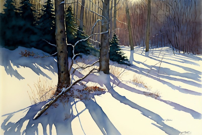 AI Art, Snow, Winter, Illustration Wallpaper