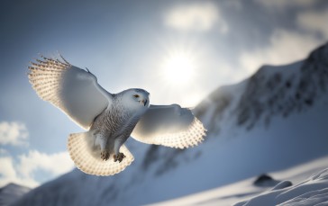 AI Art, Owl, Snow, Winter, Animals Wallpaper
