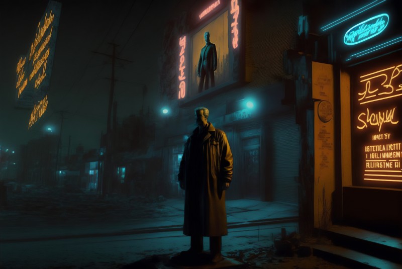AI Art, Blade Runner, Cyberpunk, Noir, City, Street Wallpaper