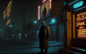 AI Art, Blade Runner, Cyberpunk, Noir, City, Street Wallpaper