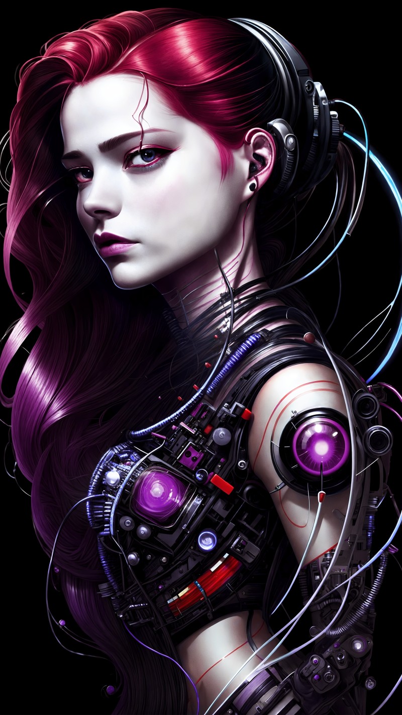 AI Art, Stable Diffusion, Photoshopped, Women, Cyberpunk Wallpaper