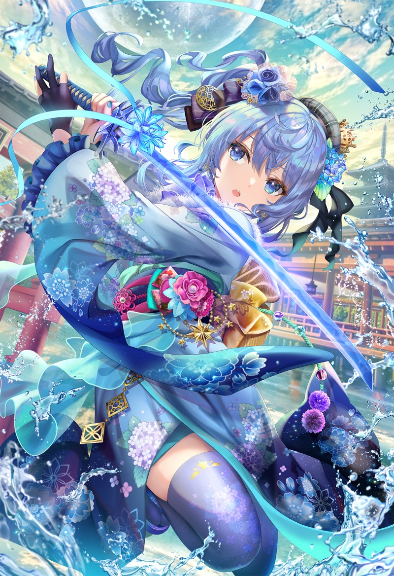 Anime, Anime Girls, Sword, Katana, Blue Hair Wallpaper