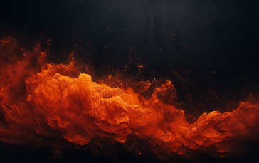 AI Art, Abstract, Orange, Smoke Wallpaper