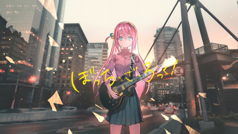 BOCCHI THE ROCK!, Anime, Anime Girls, Guitar Wallpaper