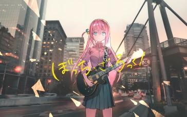 BOCCHI THE ROCK!, Anime, Anime Girls, Guitar Wallpaper