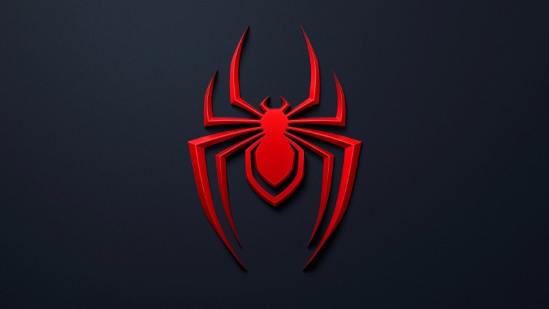 Spider-Man, Miles Morales, Simple Background, Minimalism, Logo Wallpaper